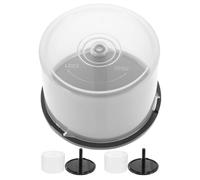 TINEASUR Organizador de Almacenamiento de Plástico Pp, Capacidad para 50 Discos Redondo Paquete de 3 Piezas, Diseño Simple y de Espacio para CD y Dvd para Oficina o