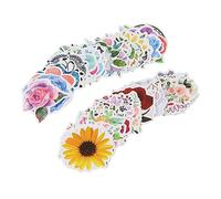 TINEASUR Pegatinas Estéticas Juego de 100 Pegatinas de Flores para Portátiles Portátiles Maletas Guitarras Calcomanías Decorativas Adhesivas