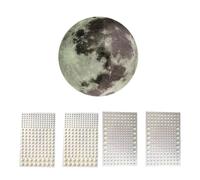 TINEASUR Pegatinas Luminosas de Pared con Forma de Luna y Figura, Adhesivas de Pvc, Paquete de 5 Piezas, Diseño Original y Fácil de Usar para Embellecimiento de Habitación Infantil
