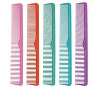 TINEASUR Peine Antiestático Resistente al Calor de Nylon, Paquete de 5 Piezas para Cortar el Cabello Diseño Doble Extremo y Uso Cómodo Profesional Color Aleatorio