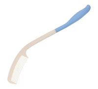 TINEASUR Peine de Mango Largo de Plástico Curvado para Personas Mayores y Discapacitadas, Uso Hogar, Diseño Ergonómico para Facilitar el Peinado, Color Azul