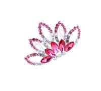 TINEASUR Peineta de Novia Roja Cristales de Imitación, Peine para Boda Hecho a Mano en Aleación y Accesorios Cabello, Adecuado para Compromiso y Fiestas