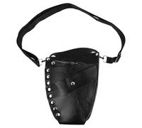TINEASUR Portaherramientas de Peluquería de Cuero Negro Cinturón de Cintura Ligero para Tijeras y Peine, Adecuado para Peluqueros en Barberías y Viajes de Negocios