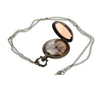 TINEASUR Reloj De Bolsillo De Cuarzo con Diseño Retro Vintage Y Mapa del Mundo para Hombre Y Mujer Informal para Té Familia Y