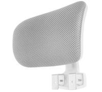 TINEASUR Reposacabezas para Silla de Oficina Elevable y Ajustable en Altura, Almohadilla Ergonómica de Espuma, Color Plata Marco Blanco, Accesorio para Soporte Cervical y Comodidad