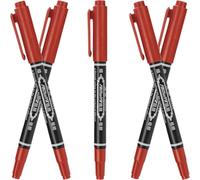 TINEASUR Rotuladores para Maquillaje de 5 Piezas para Delineado y Diseño de Cejas, Punta Delgada de 0.6 Mm y Gruesa de 1.2 Mm, Líneas Precisas y Material Plástico Rojo