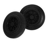 TINEASUR Ruedas para Cubo de Basura de 240l Goma Negra, Juego de 2 Piezas, Fáciles de Instalar y Convenientes para Mover Botes de Basura Sanitarios