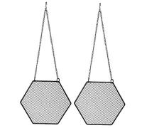 TINEASUR Soporte Para Pendientes Colgante Hexagonal 2piezas Organizador De Joyas De Metal Colgador De Pendientes De Pared Diseño y Práctico Almacenamiento Para Aretes y Collares Color Negro