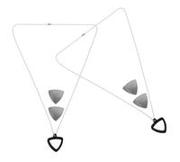 TINEASUR Soporte Portátil y 4 Púas de Acero Inoxidable 产品配件 Collar Triangular de Silicona para Púas de Guitarra Accesorio Adecuado para Conciertos y Fiestas