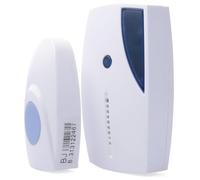TINEASUR Timbre Inalámbrico para Casa Volumen Ajustable, Material Plástico Blanco, Adecuado para Seguridad en Fábricas y Lugares Comerciales
