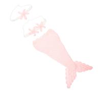 TINEASUR Traje De Fotografía De De Sirena para Bebé 3 Piezas Suéter Tejido para Bebé Accesorios De Disfraz para Fiesta De Recién Nacido
