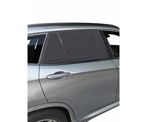 Tineo - Parasol para Coche y bebé, 2 Fundas para Calcetines, sombreado, 80%, protección térmica, UV, instalación fácil Universal, de 50 x 80 cm hasta 80 x 110 cm (Negro)