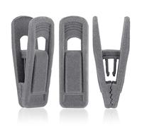 Tinfol 50 Clips de Terciopelo para Colgar Pantalones, Clips de Terciopelo Grises, Clips de Terciopelo Fuertes para Ropa Delgada