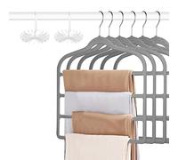 Tinfol 6 Perchas de Terciopelo para Jeans y Pantalones Que ahorran Espacio, Pantalones y Jeans (Gris)