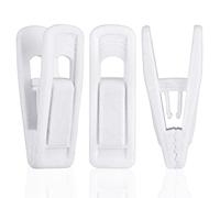 Tinfol Clips de Terciopelo Blanco, 50 Clips de Dedo flocados Fuertes, Clips para Pantalones para Trajes Finos, Faldas, Pantalones, Perchas de Ropa