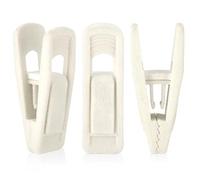 Tinfol Ivory Velvet Hanger Clips, 50pc Pants Velvet Clips, Large Opening Clip Clothes Pin, Strong Finger Flocked Clip Perfect for Slim-Line Clothes Hangers