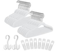 Tinfol Perchas de Terciopelo para niños, Paquete de 60, Perchas Blancas Antideslizantes para niños pequeños, Perchas de Fieltro Que ahorran Espacio para Ropa de niños, Ropa para niños pequeños