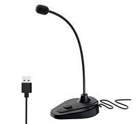 TINGDA Micrófono USB para PC, Plug & Play Home Studio USB con botón de Silencio, Compatible con PC, portátil, Mac, PS4 - Ideal para Youtube, Skype, Juegos, Podcast (1,5 m)