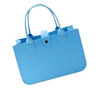 TingHaoO Bolsa de hombro compacta de fieltro, práctica cesta de la compra, plegable, fácil mantenimiento, uso diario, hombro amigable, azul claro, One Size