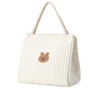 TingHaoO Bolsa de pañales multifuncional de oso con diseños herméticos y múltiples compartimentos para bebé esencial aislado, beige