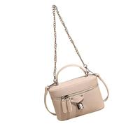 TingHaoO Bolso bandolera compacto para mujer, correa extraíble, ligero, de piel sintética, bolso cruzado de piel sintética, beige, One Size