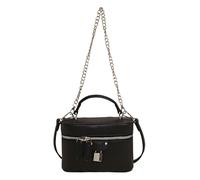 TingHaoO Bolso bandolera compacto para mujer, correa extraíble, ligero, de piel sintética, bolso cruzado de piel sintética, Black, One Size