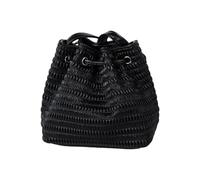 TingHaoO Bolso bandolera de cuero con cordón, bolso de noche para mujer, bolso de hombro de moda, regalos para mujeres y niñas, bolsas pequeñas, Black, One Size