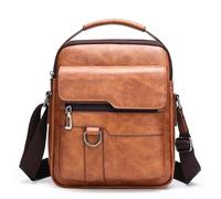 TingHaoO Bolso bandolera de cuero para viajes, oficina, oficina, mochila de piel, Khaki, One Size