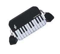 TingHaoO Bolso bandolera de piel sintética para notas de piano, elegante, adecuado para fiestas y viajes informales, diseño único, Black, One Size