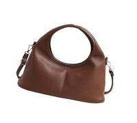 TingHaoO Bolso bandolera para mujer con correas extraíbles, de piel sintética, con cierre de cremallera, bolso de mano para mujer, Brown, One Size