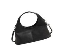 TingHaoO Bolso bandolera para mujer con correas extraíbles, de piel sintética, con cierre de cremallera, bolso de mano para mujer, Black, One Size