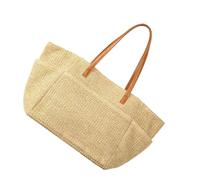 TingHaoO Bolso de hombro de paja para mujer, casual, para playa, grande, para vacaciones al aire libre, bolsas de axilas con múltiples bolsillos, bolsa de hombro de gran capacidad