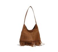 TingHaoO Bolso de hombro para mujer, elegante, con borlas en las axilas, bolso de mano de gran capacidad para compras para uso diario y elegante, para mujer, retro, viajes, gran capacidad, hombro