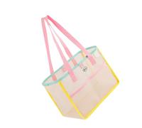 TingHaoO Bolso de viaje plegable con compartimento de malla ventilado, bolsa de compras de malla para trajes de baño, juguete de arena, función de secado rápido, organizador espacioso de trajes de