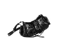 TingHaoO Bolso retro para axilas para mujer y niña, con remaches, bolsa de viaje multibolsillos, hombro de piel sintética, cruzado, axilas, a la moda, de piel sintética, con remaches retro, Black, One