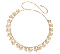 TingHaoO Cinturón de cadena de cintura dorado brillante, versátil para vestidos y jeans, trajes elegantes, Metal