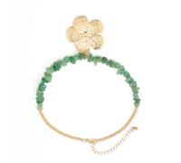 TingHaoO Collar con colgante de flor de piedra de inspiración vintage, delicado collar de cadena de clavícula para ella, collar de cadena ligera