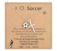 TingHaoO Collar de cadena ajustable con colgante de crucifijo y temas deportivos, baloncesto, sóftbol, fútbol, ligero, cobre con dije de cobre, tennis, como se describe, como se describe