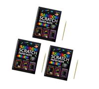 TingHaoO Cuaderno artístico de dibujo para rascar, cuaderno de dibujo de doble bobina, cuaderno de garabatos para desarrollar habilidades motoras finas, sin olor