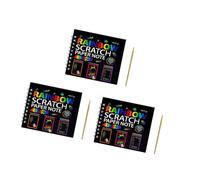 TingHaoO Cuaderno artístico de dibujo para rascar, cuaderno de dibujo de doble bobina, cuaderno de garabatos para desarrollar habilidades motoras finas, sin olor