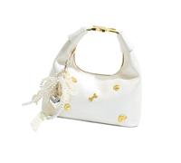 TingHaoO Elegante bolso de mano francés para mujer, bolso de hombro y bandolera de piel sintética para viajes y eventos sociales, bolso de hombro de moda, White, One Size