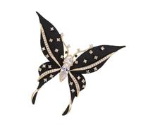 TingHaoO Elegante broche de mariposa negra para vestido, accesorio de vestir/textura de resina para mujer, trajes elegantes, plástico/resina