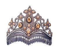 TingHaoO Elegante corona de aleación para el pelo, accesorio étnico para mujeres y niñas, bodas, fiestas y ocasiones especiales, diadema ética, adorno para el cabello, talla única, como se describe