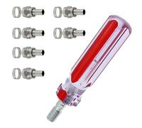 TingHaoO Herramienta de compresión tipo F con 1 juego de conectores de cable coaxial 5F para receptor de satélite, construcción de metal, adaptador tipo F con estabilidad