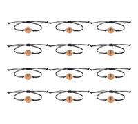 TingHaoO Juego de 12 piezas para fiestas deportivas que incluye pulseras deportivas y fútbol pequeño para fiestas y actividades de equipo, Aleación, alambre de cera