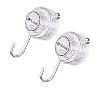 TingHaoO Juego de 2 ganchos transparentes de moda con ventosa para almacenamiento de suministros de baño y cocina, accesorio fácil de instalar, gancho montado en la pared