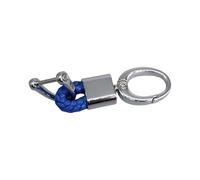 TingHaoO Llavero de cuero con hebilla de metal, accesorio elegante, moderno, estilo punk vintage, azul, N
