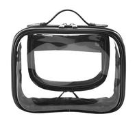 TingHaoO Organizador de maquillaje de viaje de gran capacidad, transparente, impermeable, con estuche de cosméticos de doble capa para artículos de tocador