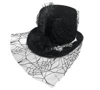 TingHaoO Sombrero teatral para disfraz de Halloween y juego de rol, accesorio de moda divertido de Panamá de ala corta para mujer