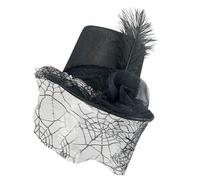 TingHaoO Sombrero teatral para disfraz de Halloween y juego de rol, accesorio de moda divertido de Panamá de ala corta para mujer